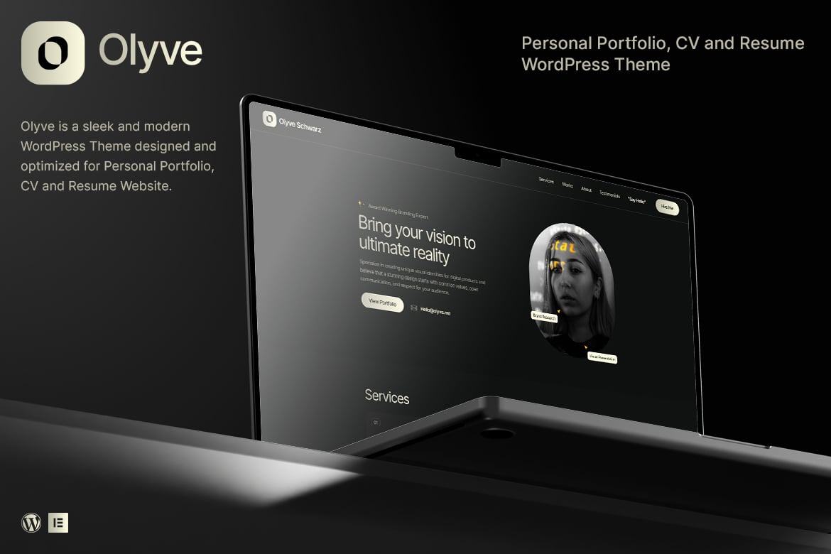 Olyve - Tema WordPress Portofolio Pribadi yang Elegan dan Modern
