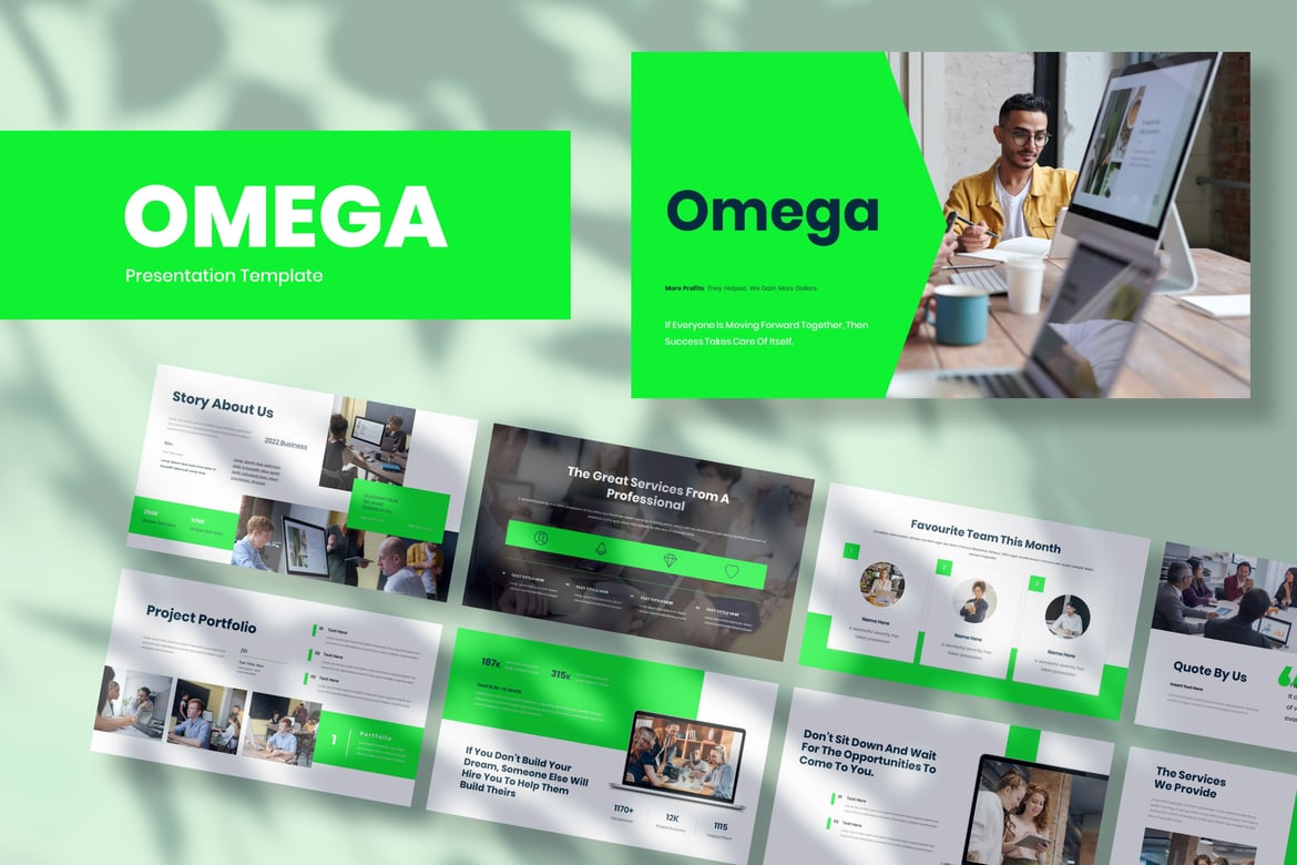 Template Presentasi Bisnis Omega - PowerPoint yang Menarik dan Modern