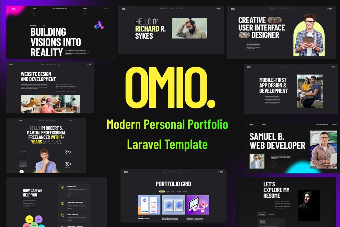 Omio - Template Website Portofolio Pribadi Modern dan Kreatif