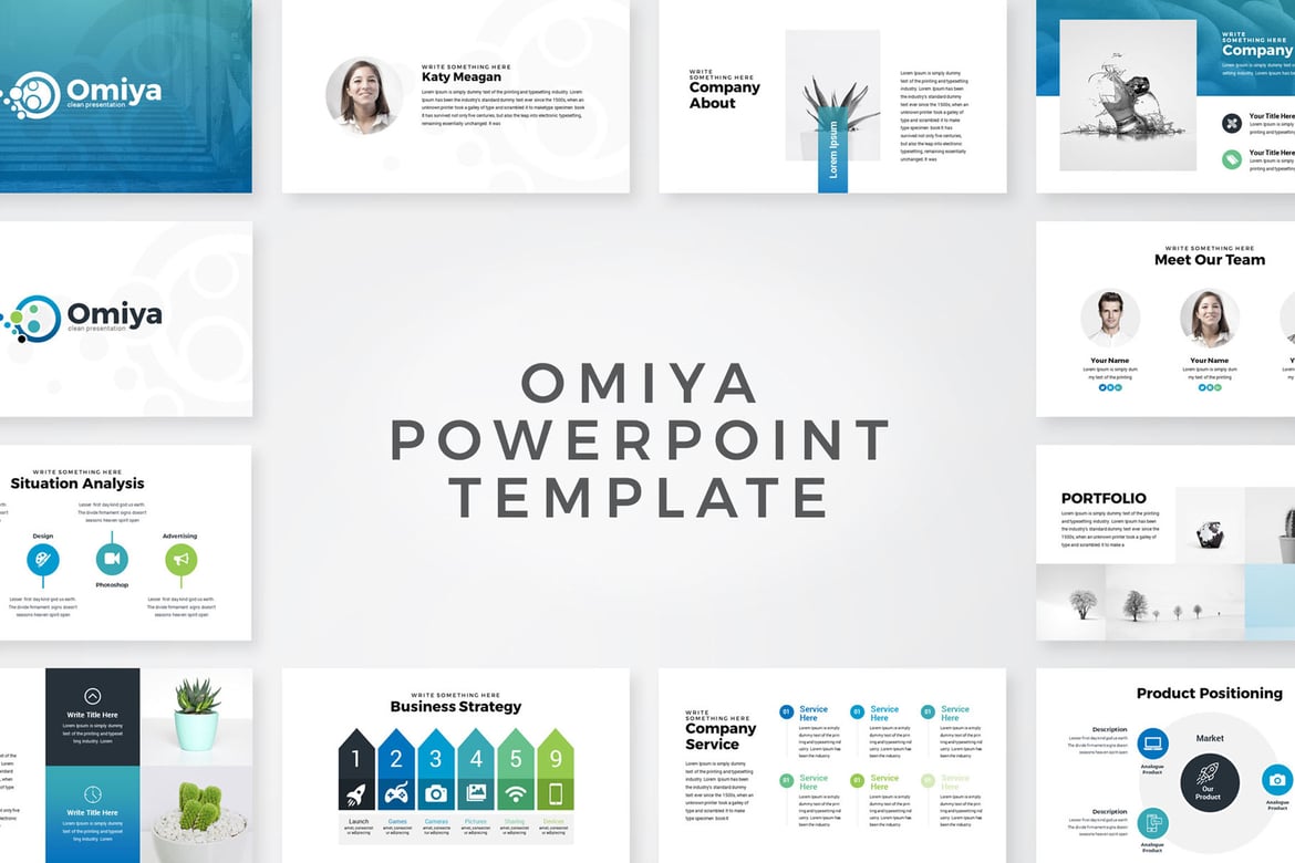 Template Presentasi PowerPoint Omiya - Solusi Kreatif untuk Bisnis Anda