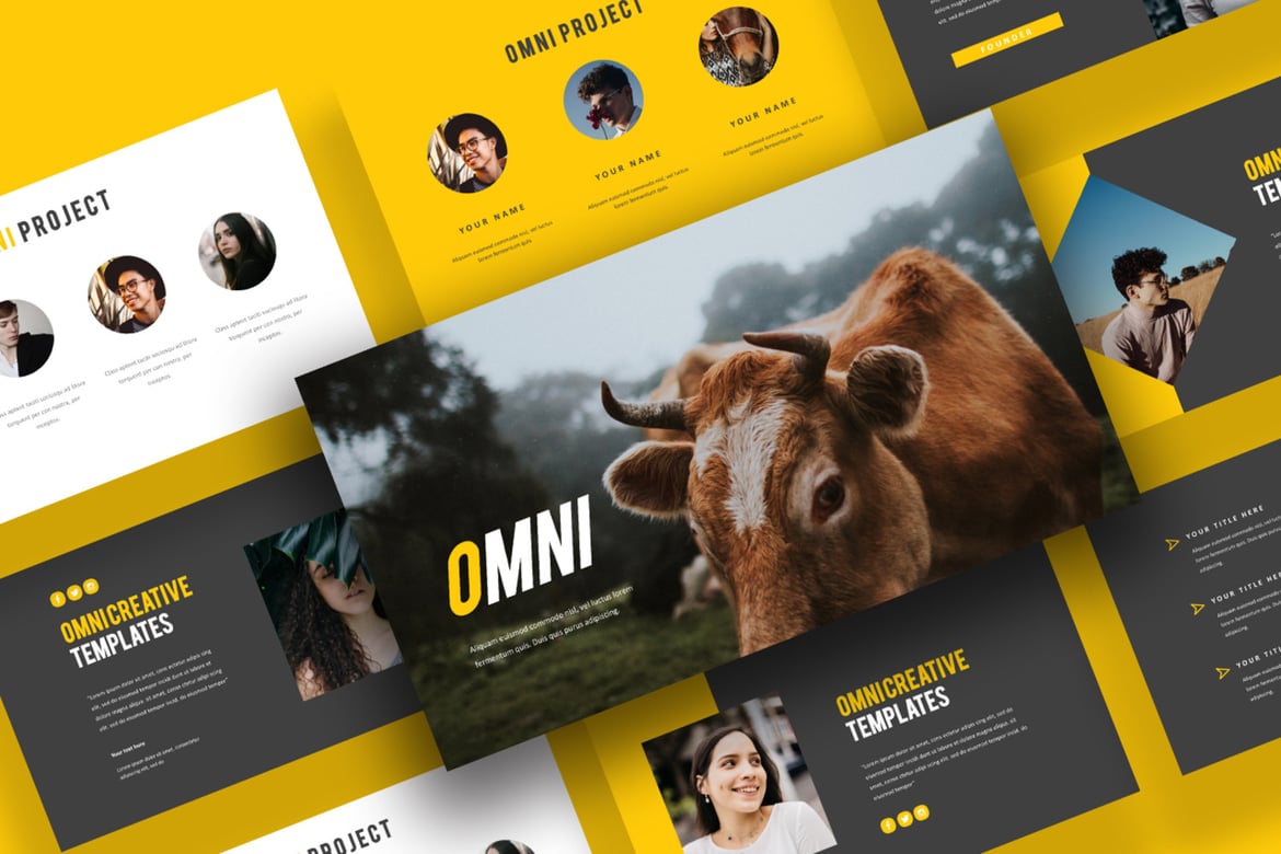 Template Presentasi Powerpoint Omni Kreatif yang Modern dan Minimalis