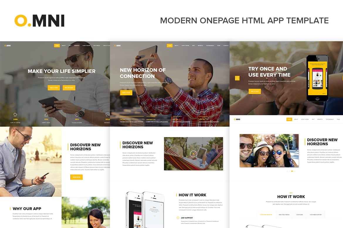 Omni - Template Website HTML Satu Halaman yang Modern dan Kreatif