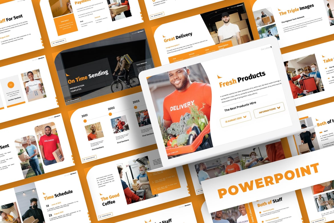 Template PowerPoint On Time Sending - Solusi Presentasi Profesional Anda