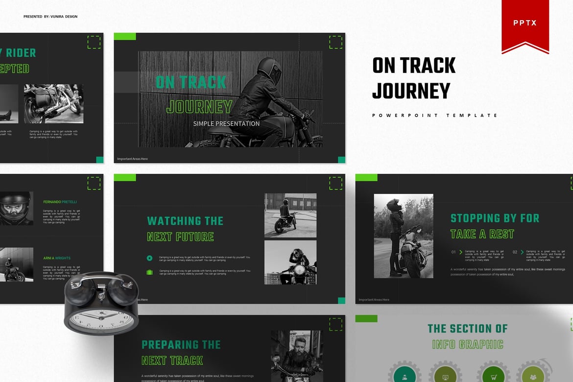 Template Presentasi Powerpoint On Track Journey yang Menarik dan Profesional
