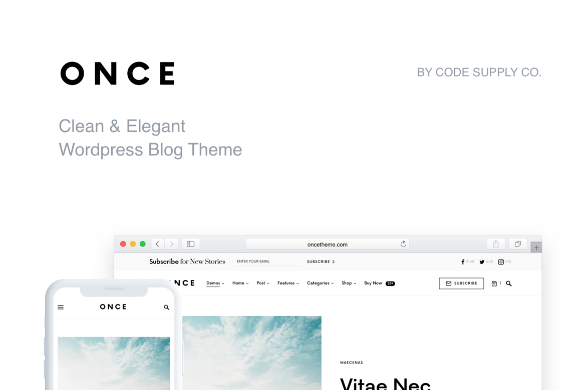 Once - Tema WordPress Bersih dan Elegan untuk Blog Anda