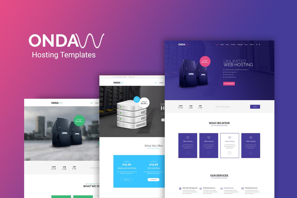 Onda - Template Website Hosting yang Responsif dan Profesional