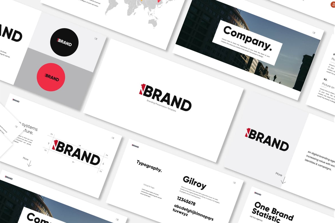 Template Presentasi PowerPoint One Brand yang Menarik
