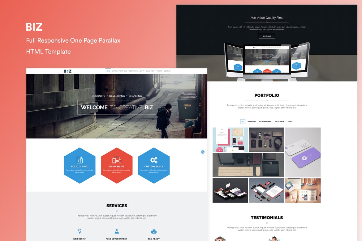 Template Website Parallax Satu Halaman yang Responsif dan Modern