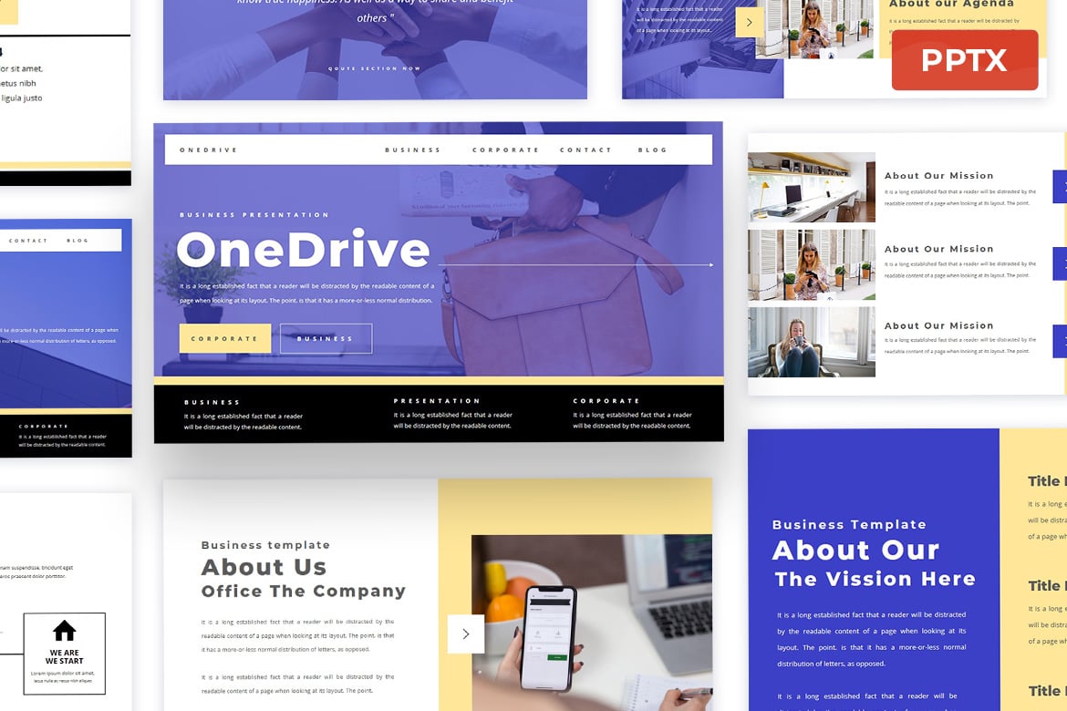 Template Presentasi PowerPoint OneDrive yang Modern dan Elegan