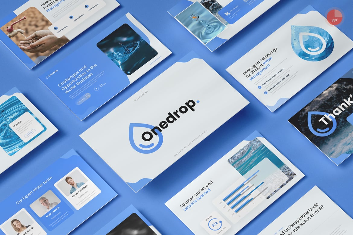 Onedrop - Template Presentasi Bisnis Air yang Menarik