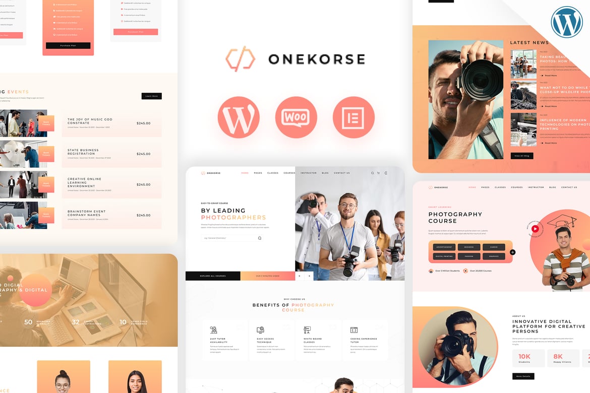 Onekorse - Tema WordPress Pendidikan yang Responsif dan Modern