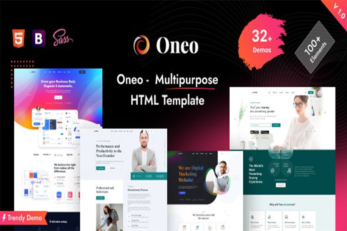 Oneo - Template Website Serbaguna dan Satu Halaman