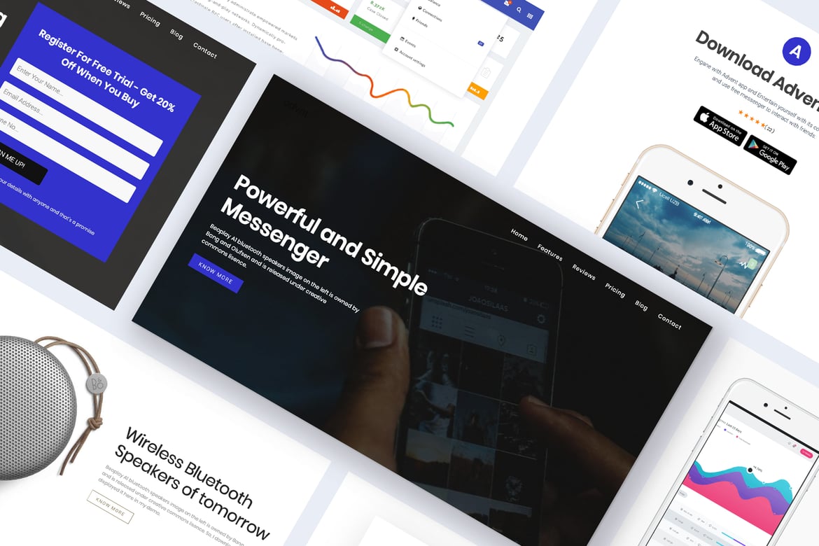 Tema WordPress Digital Marketing Satu Halaman - Advent yang Menarik