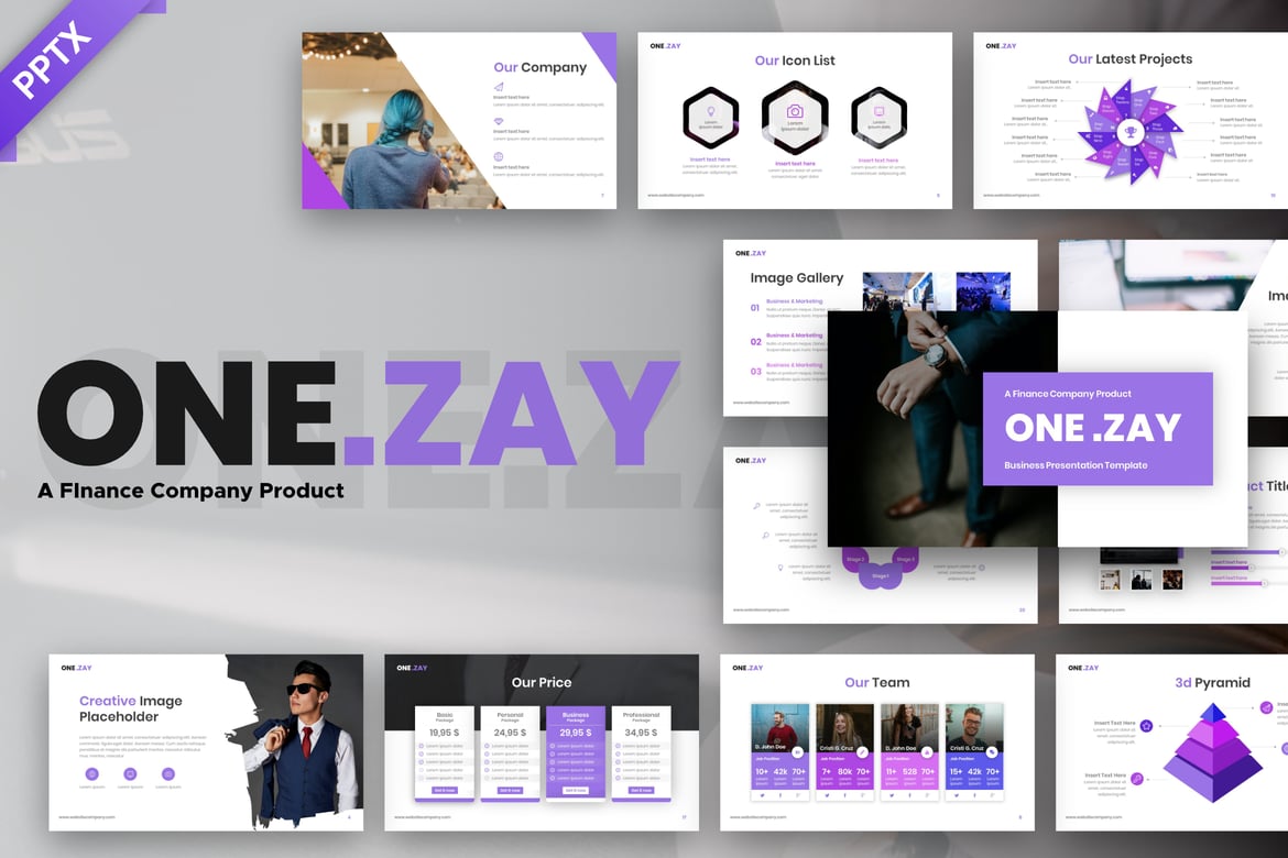 Template Presentasi PowerPoint One.Zay Finance yang Menarik dan Profesional