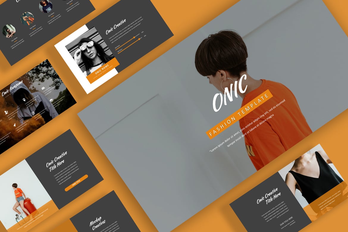 Template Presentasi PowerPoint Kreatif Onic yang Modern