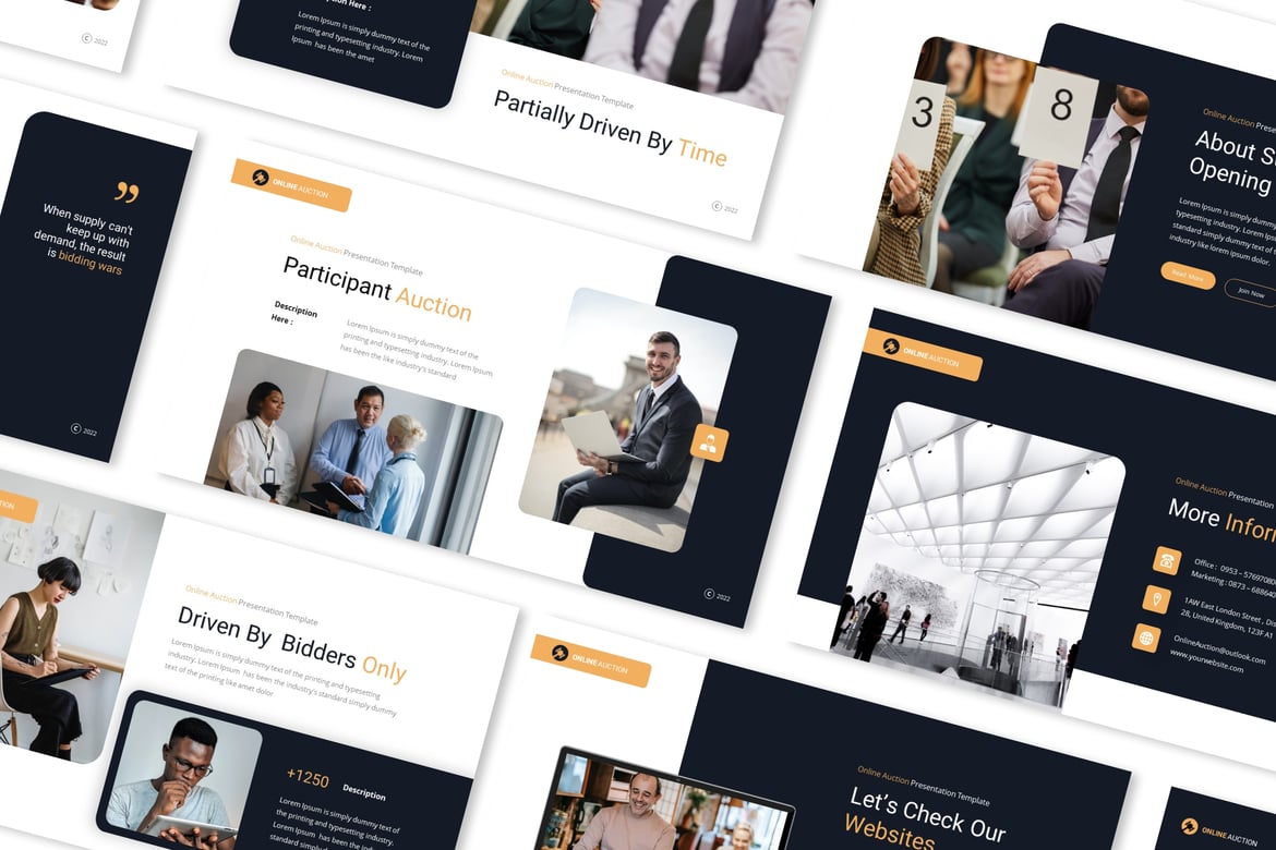 Template Presentasi PowerPoint untuk Lelang Online yang Profesional