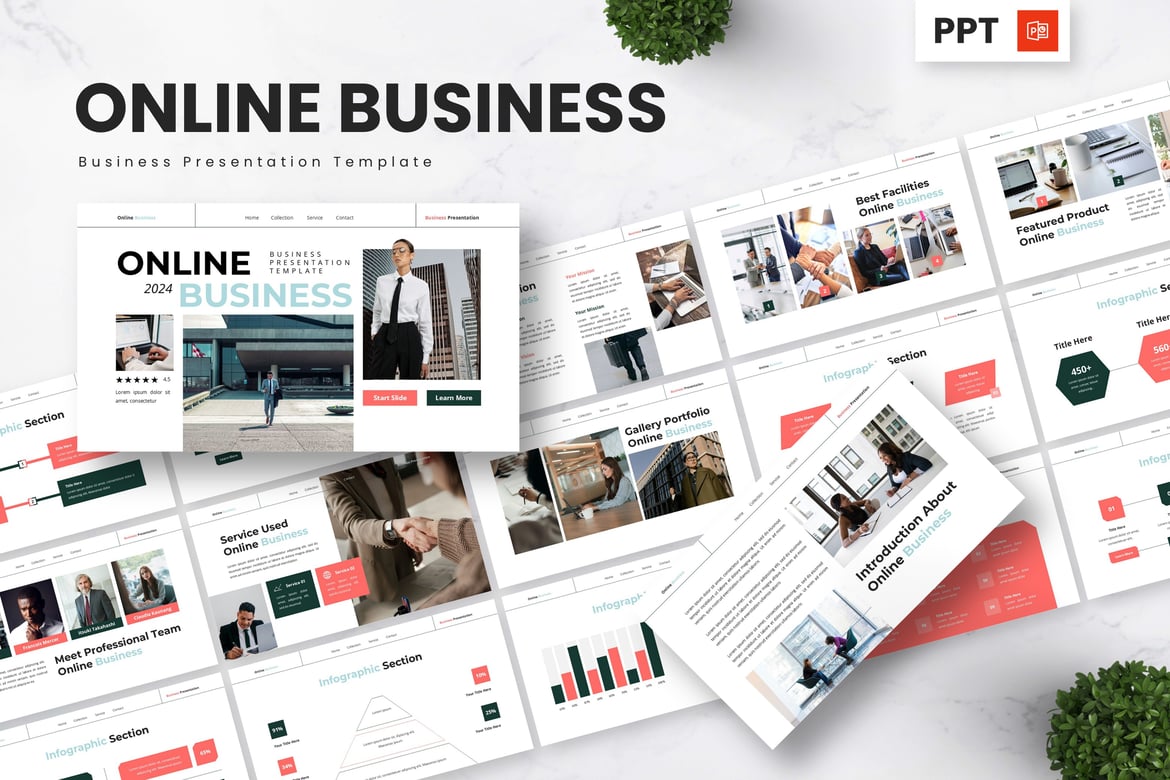 Template Powerpoint Bisnis Online yang Profesional dan Menarik