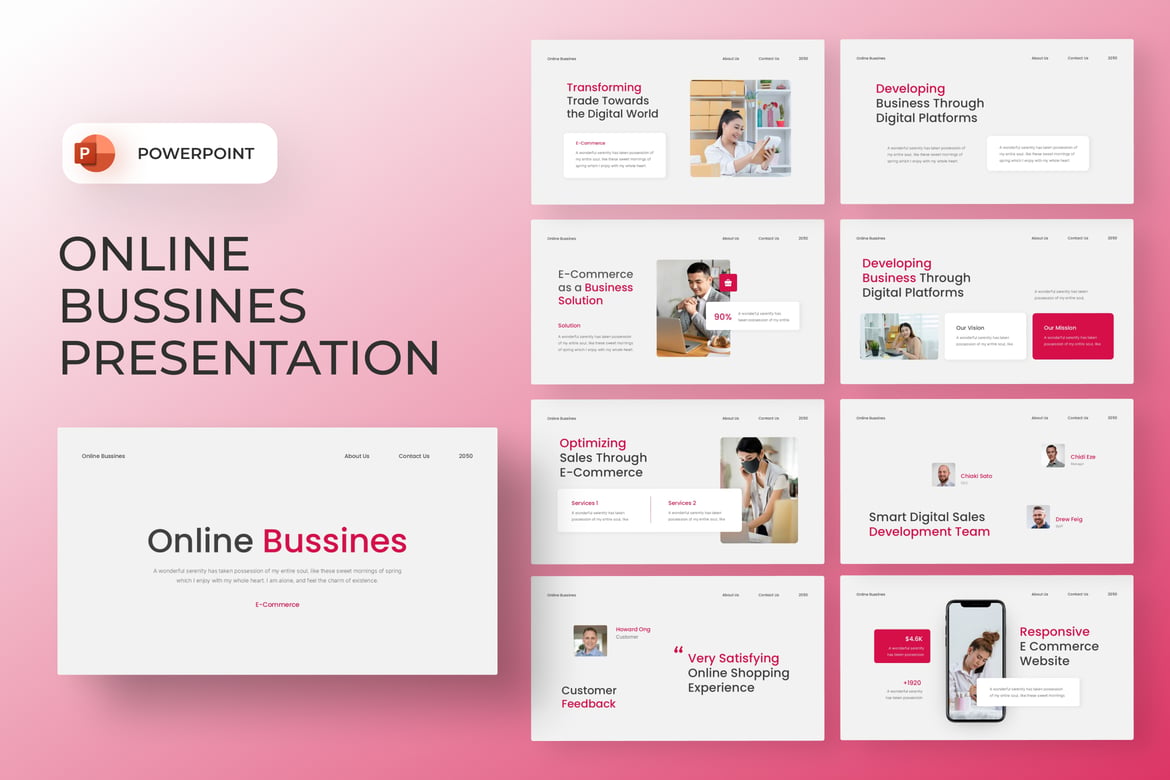 Template PowerPoint Bisnis Online yang Modern dan Profesional