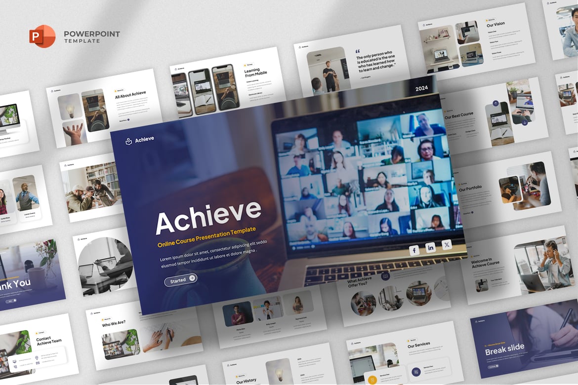 Template Powerpoint untuk Kursus Online yang Menarik dan Profesional