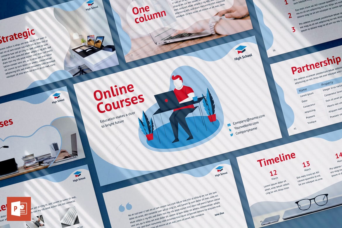 Template Presentasi PowerPoint untuk Kursus Online yang Menarik