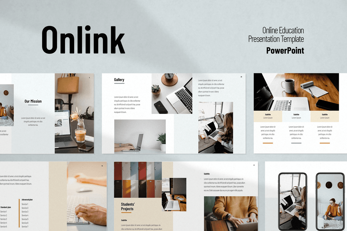 Template PowerPoint Pendidikan Online yang Modern dan Profesional