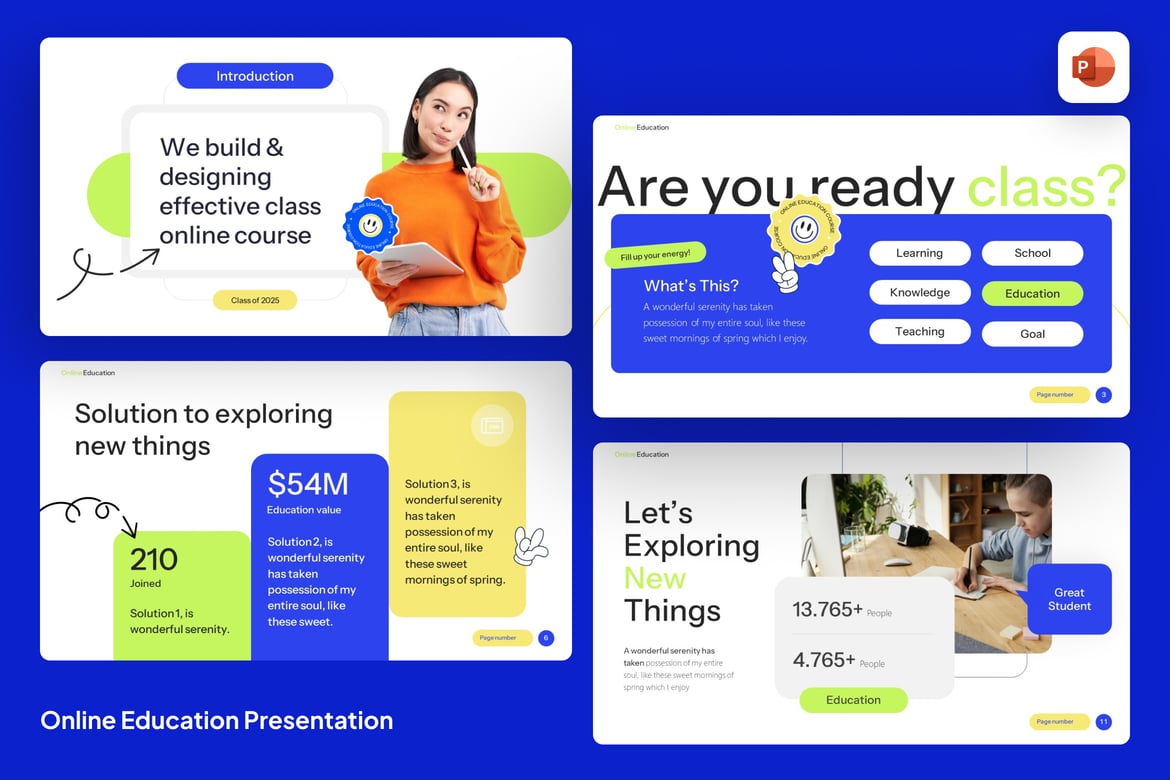 Template PowerPoint Pendidikan Online yang Menarik dan Modern