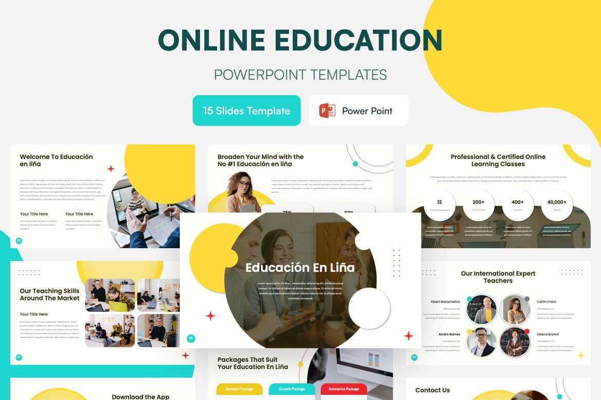 Template Presentasi Pendidikan Daring untuk PowerPoint yang Modern dan Profesional