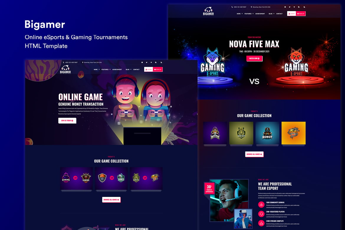 Template Website Turnamen eSports & Gaming yang Modern