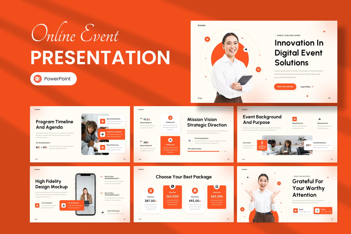 Template Presentasi PowerPoint untuk Acara Daring yang Profesional
