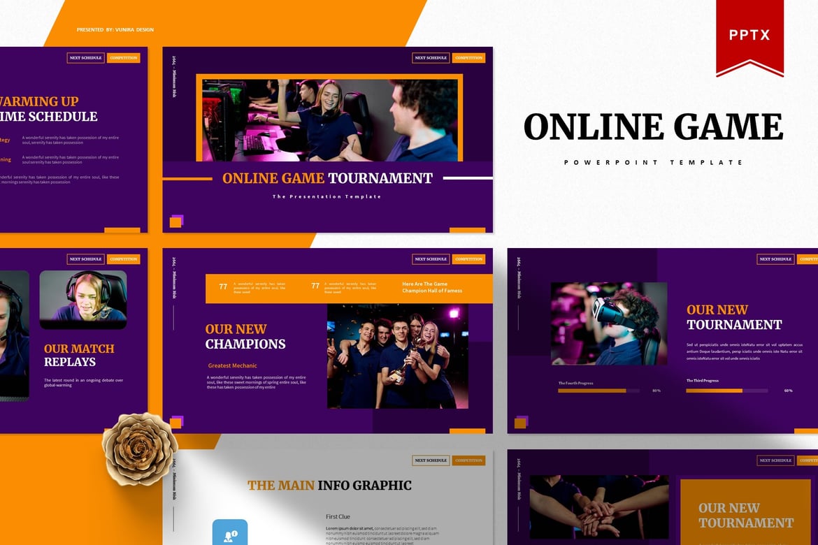 Template Powerpoint Turnamen Game Online yang Menarik