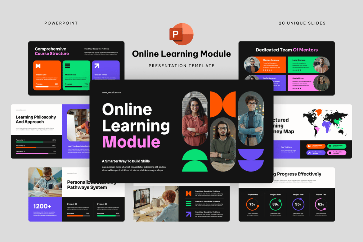 Template Presentasi Powerpoint untuk Modul Pembelajaran Daring