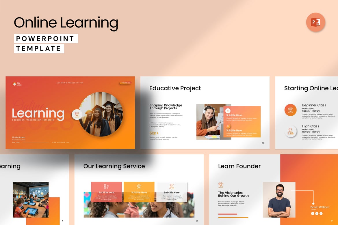 Template PowerPoint Pembelajaran Online yang Menarik dan Profesional