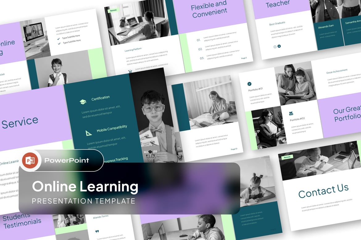 Template Presentasi PowerPoint untuk Pembelajaran Daring yang Menarik