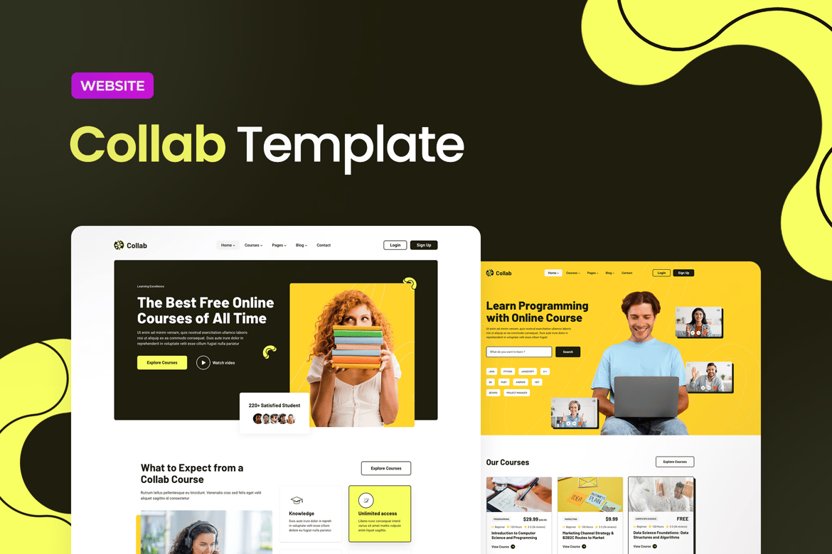 Template Website Pembelajaran Online yang Modern dan Responsif