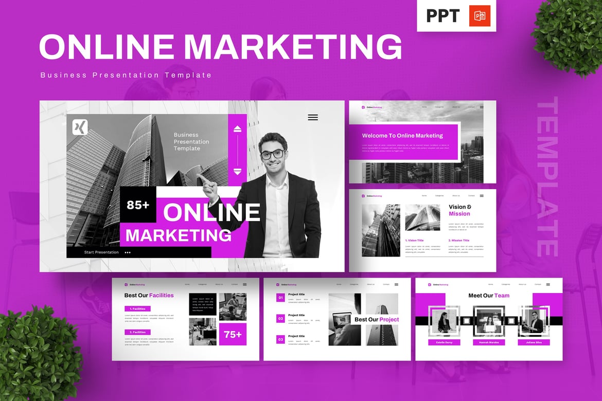 Template Powerpoint Pemasaran Online untuk Bisnis yang Sukses