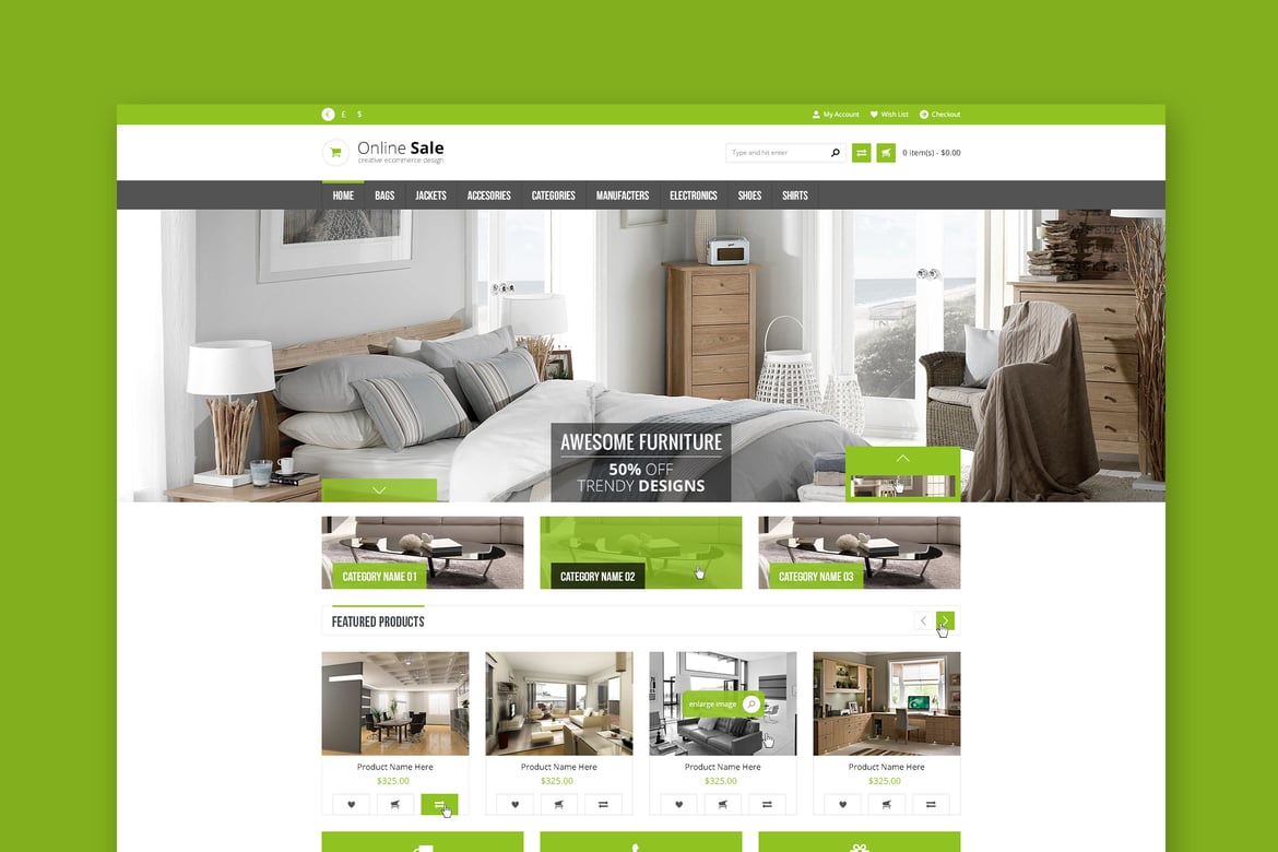 Template Web eCommerce Responsif HTML5 dengan Efek Menarik