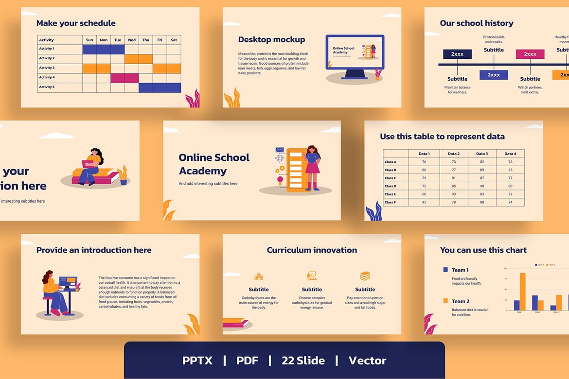 Template PowerPoint Sekolah Online yang Menarik