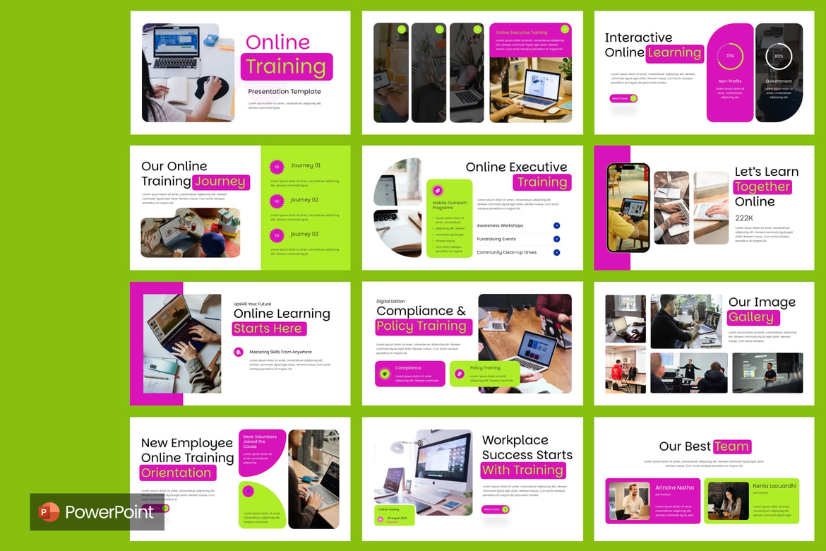 Template Presentasi PowerPoint Pelatihan Online yang Menarik