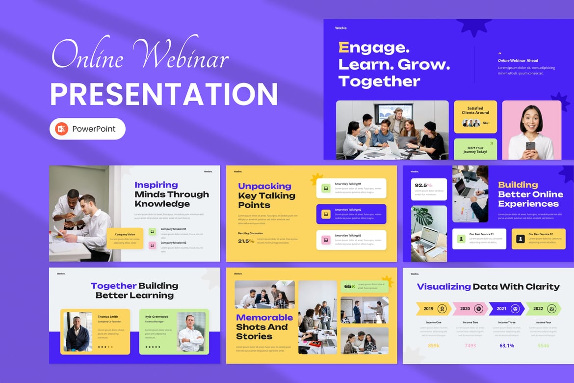 Template Presentasi PowerPoint Webinar Profesional