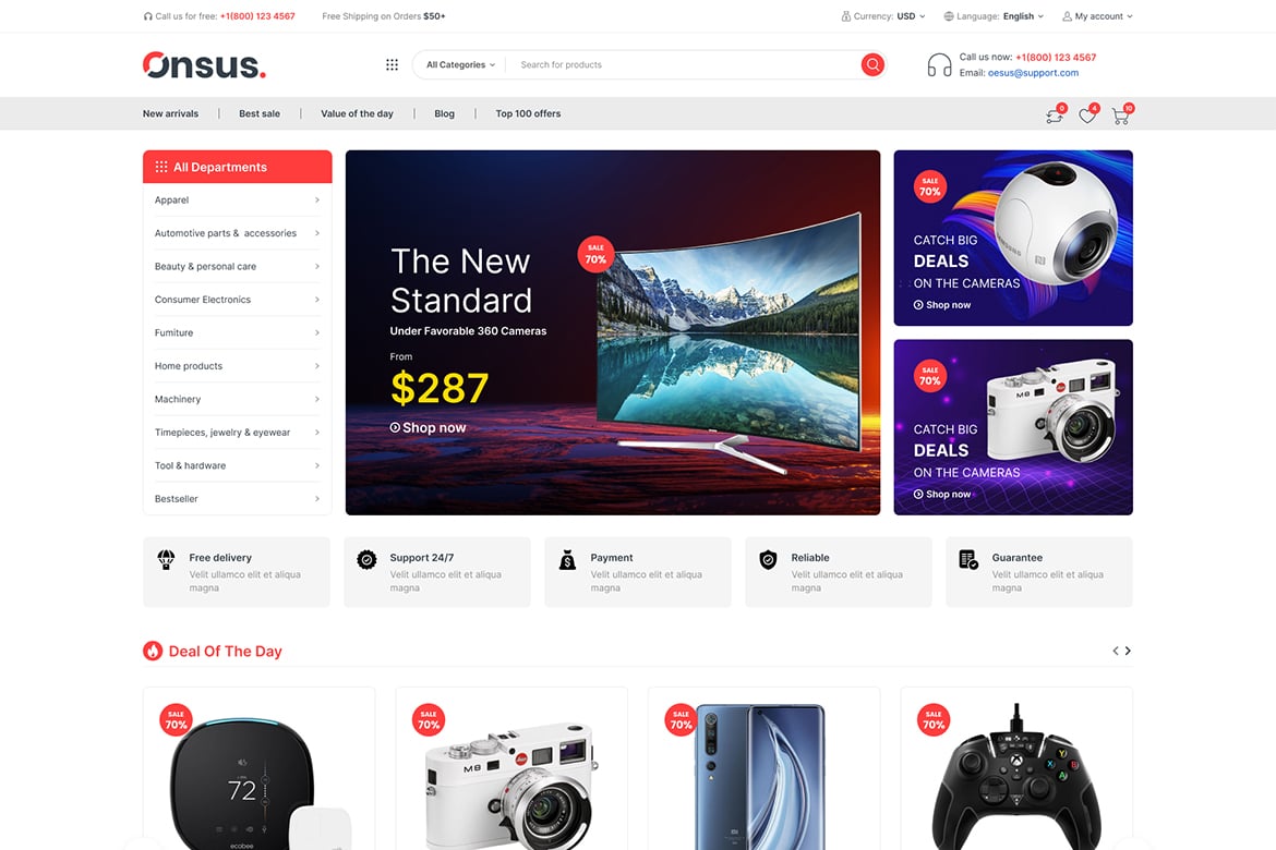 Onsus - Template Website E-commerce Elektronik Modern