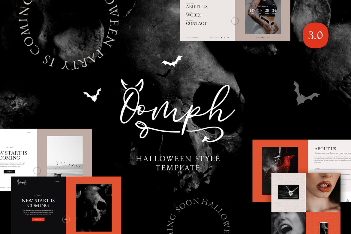 Oomph - Template Website Halloween Satu Halaman yang Menarik
