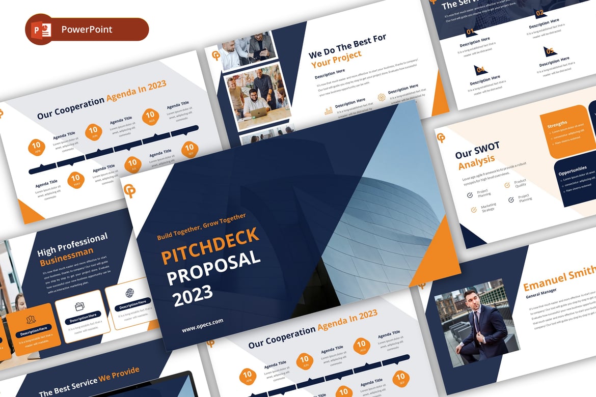 Opecs - Template Presentasi PowerPoint untuk Pitch Deck Bisnis yang Menarik