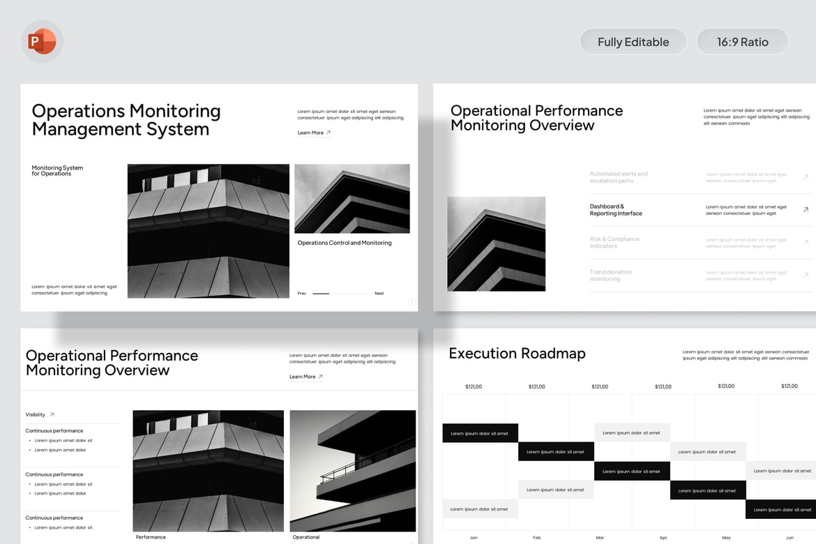 Template PowerPoint Sistem Pemantauan Operasional yang Profesional