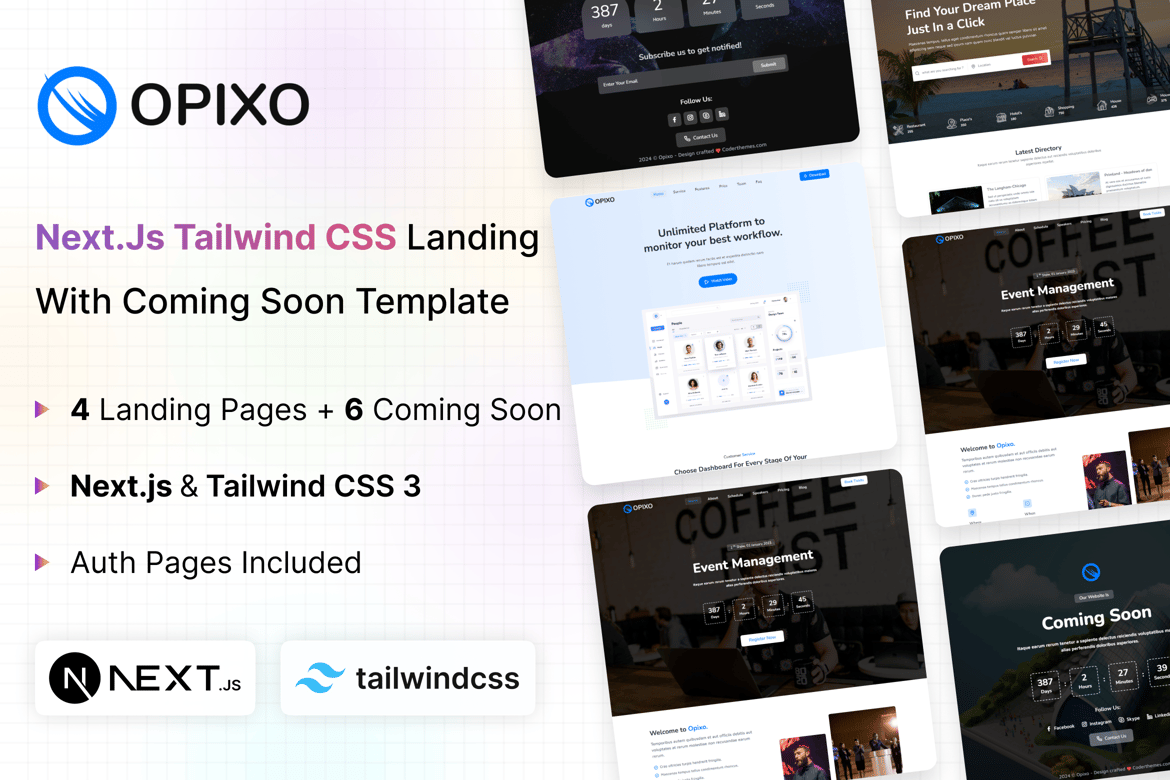 Opixo - Template Website Landing & Coming Soon yang Responsif