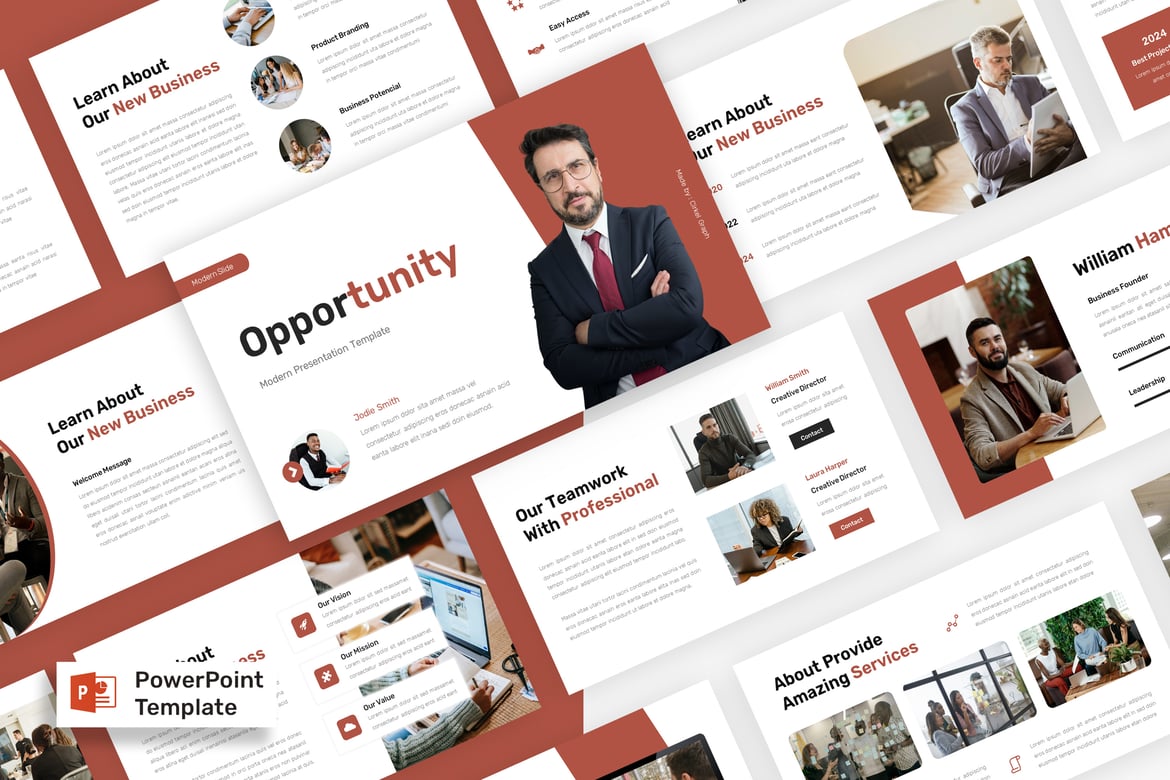 Template PowerPoint Modern untuk Kesempatan Anda