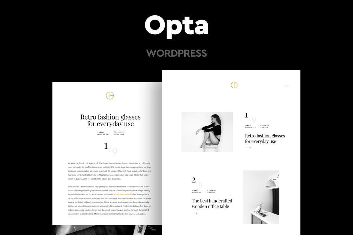Opta - Tema WordPress Portofolio dan Fotografi Minimalis yang Elegan