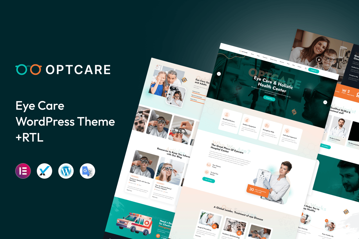 Optcare - Tema WordPress Perawatan Mata Terbaik