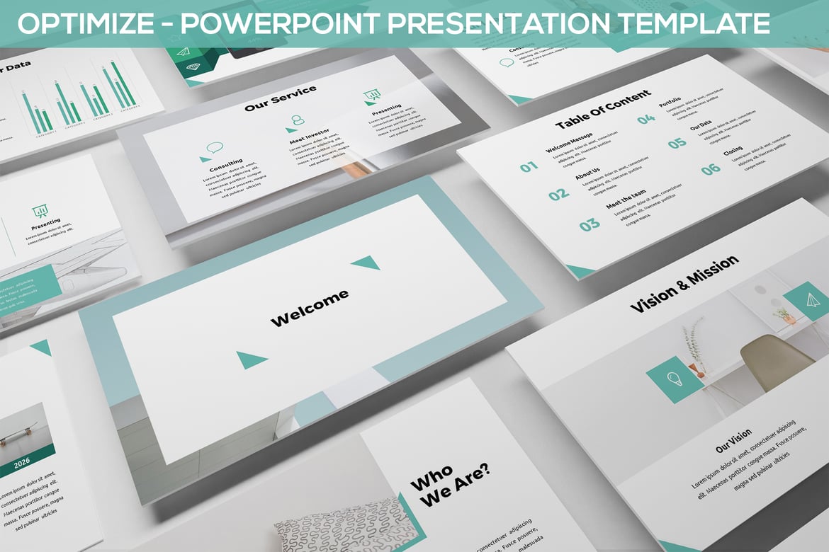 Template Powerpoint Serbaguna Optimize untuk Presentasi Kreatif