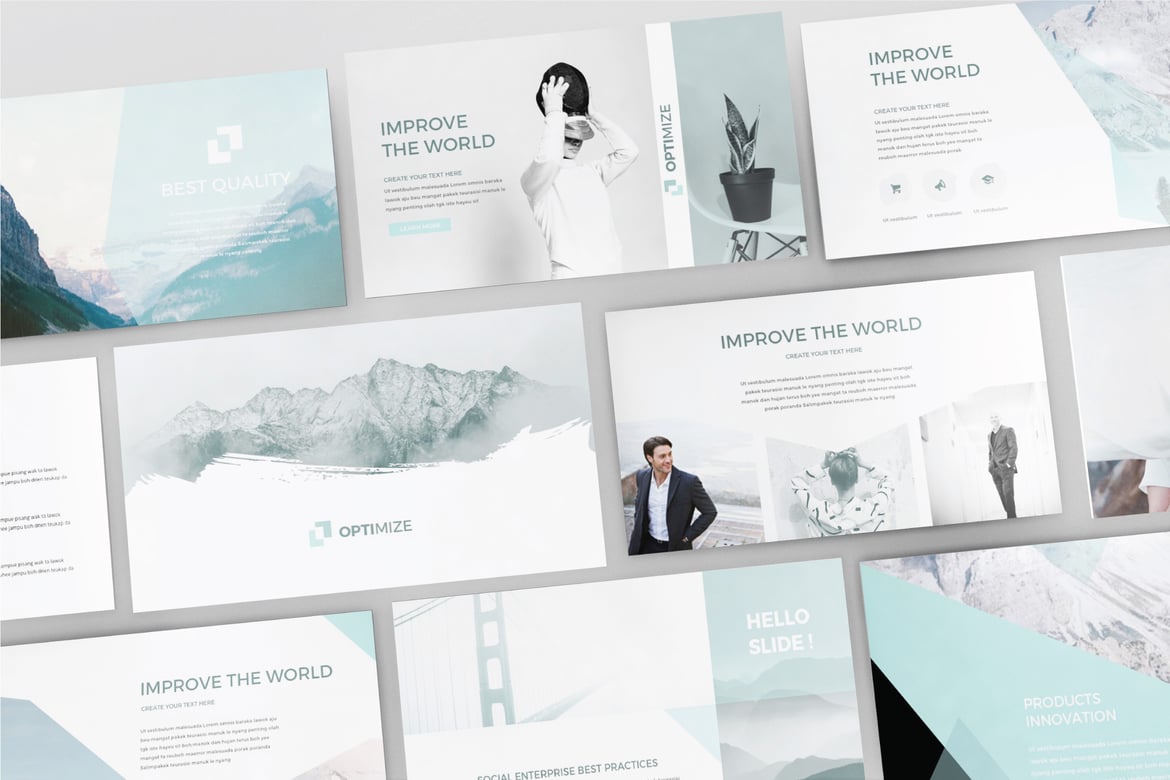 OPTIMIZE - Template PowerPoint Serbaguna V96 yang Modern dan Profesional