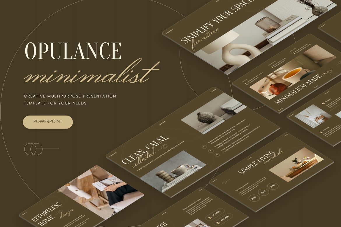 Template Presentasi Powerpoint Opulance Minimalis
